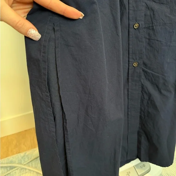 Universal Thread Dark Blue Long Sleeve Button Up Dress - Picture 6 of 6